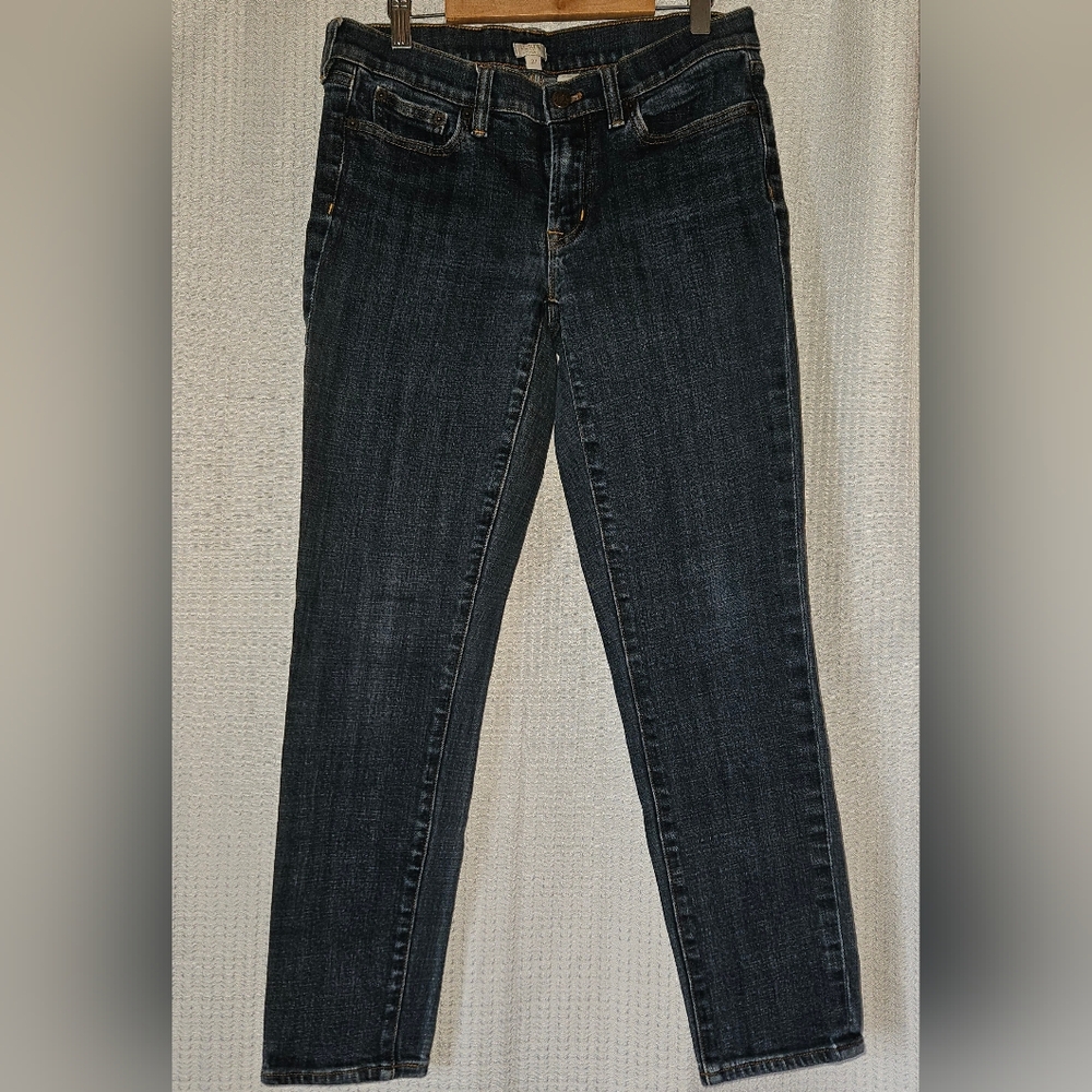 J Crew Jeans Womens Size 27 Dark Blue Stretch Classic 5 Pocket Back Pockets